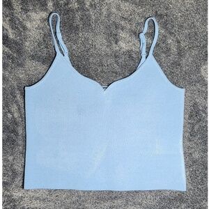 Express Body Contour Cropped Cami Tank Top - Light Blue (Size M) - AS-IS